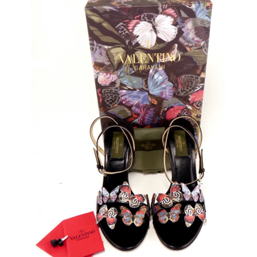 Valentino Garavani Butterfly Sparkle Sandals Size EU 37/ US 7